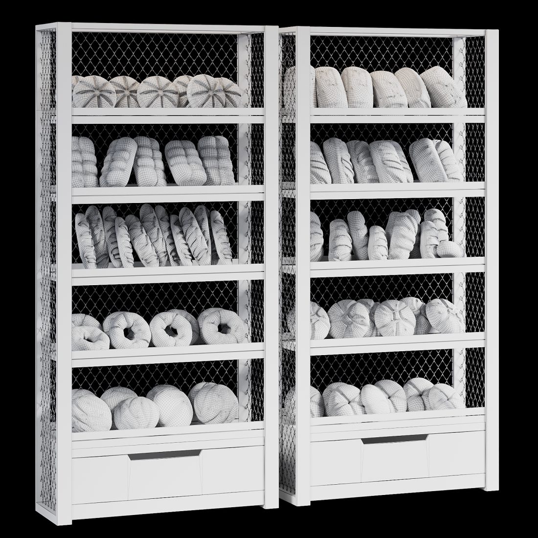 Display Rack With Bread 3D Model for VRay, Corona | CGMood