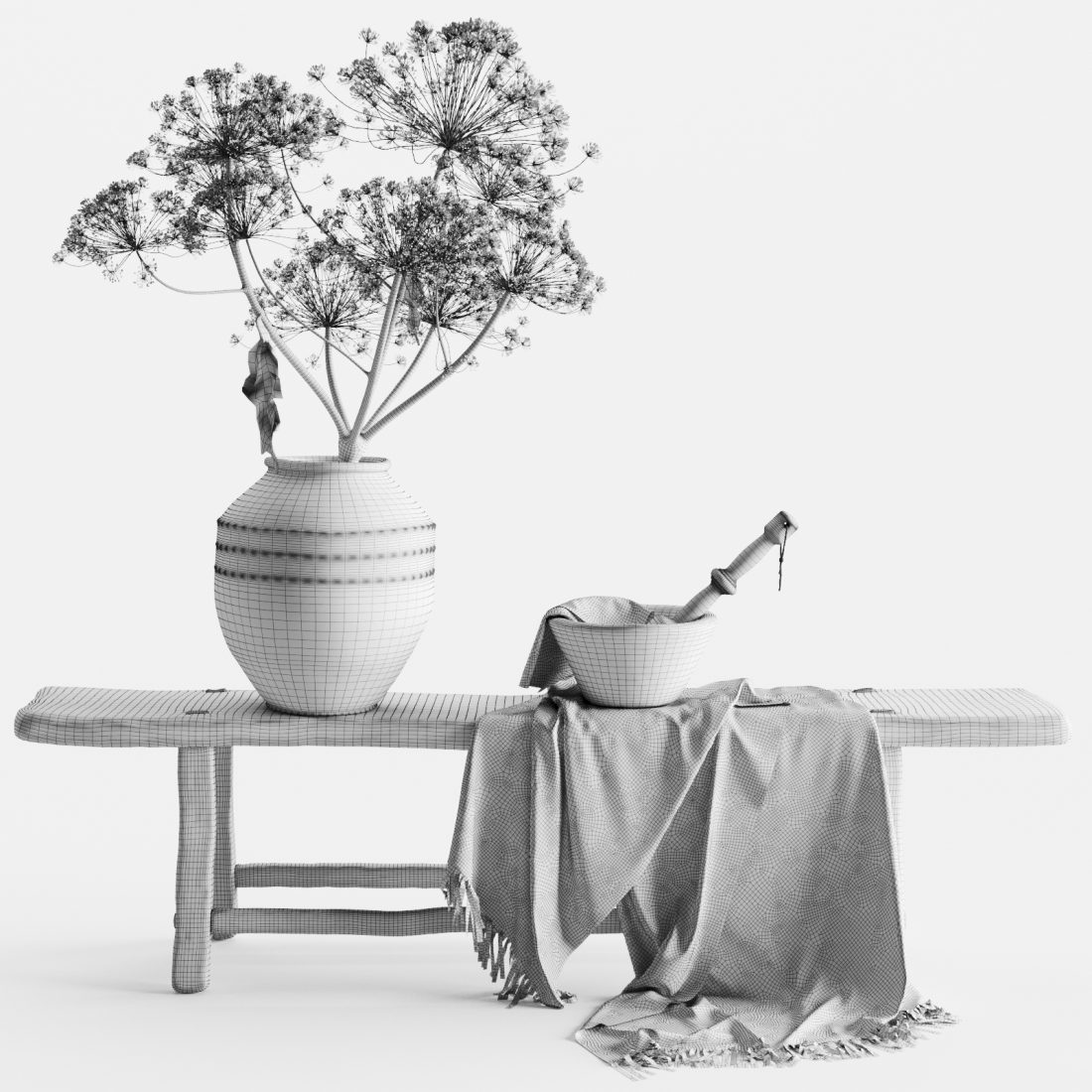 Decorative Set In A Rustic Style 3D Model for Corona | CGMood