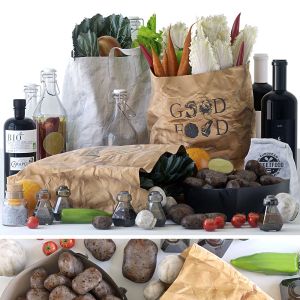 Grocery Bags With Food