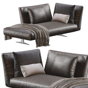 Chaise Lounge Evergreen Leather By Flexform