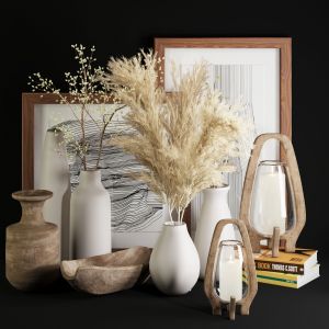 Pampas In  White Ceramic Vase