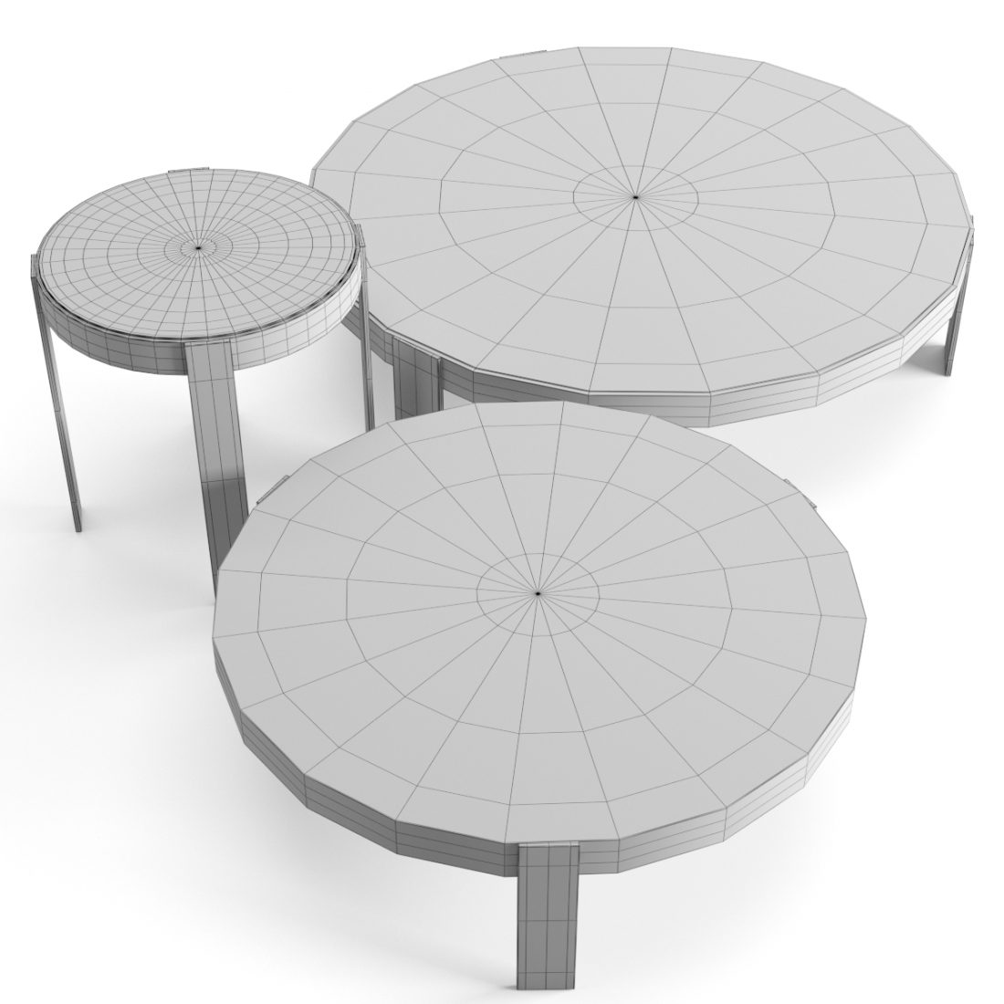 Mattia Coffee Tables Set - 3D Model for VRay, Corona