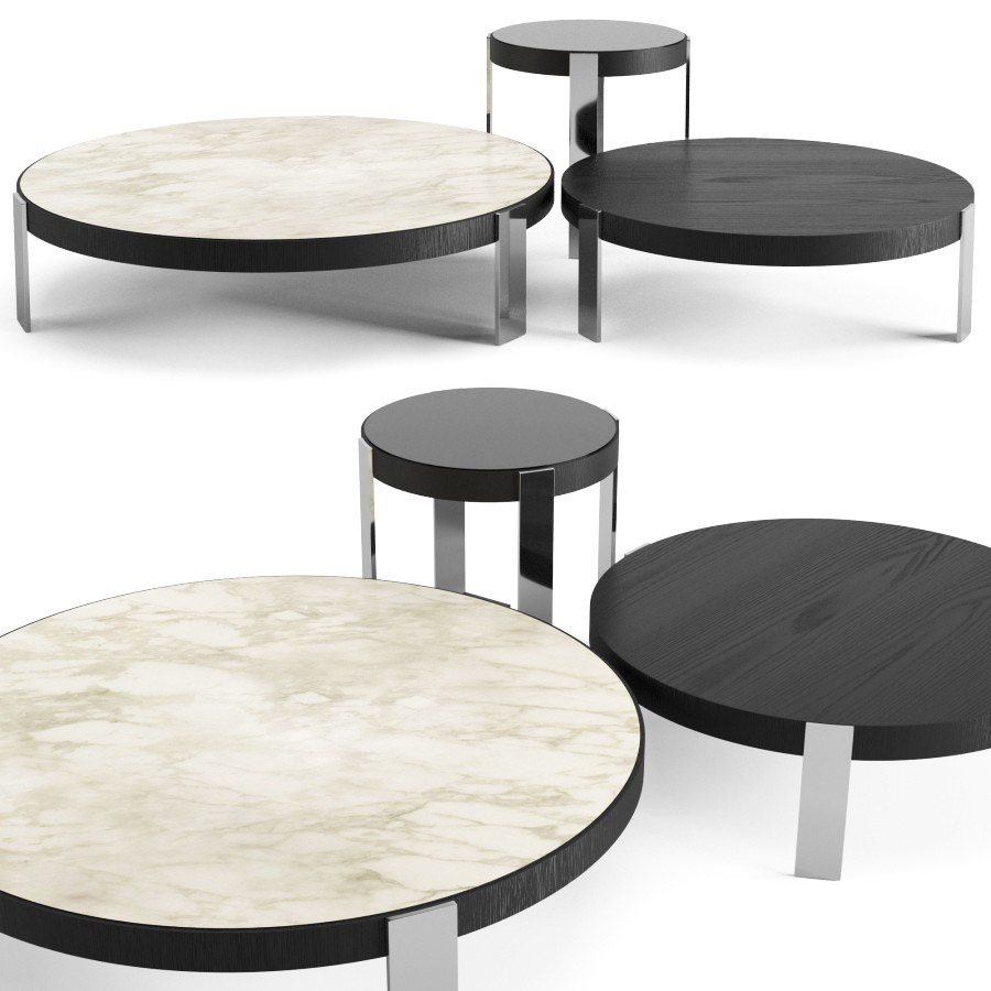 Mattia Coffee Tables Set - 3D Model for VRay, Corona