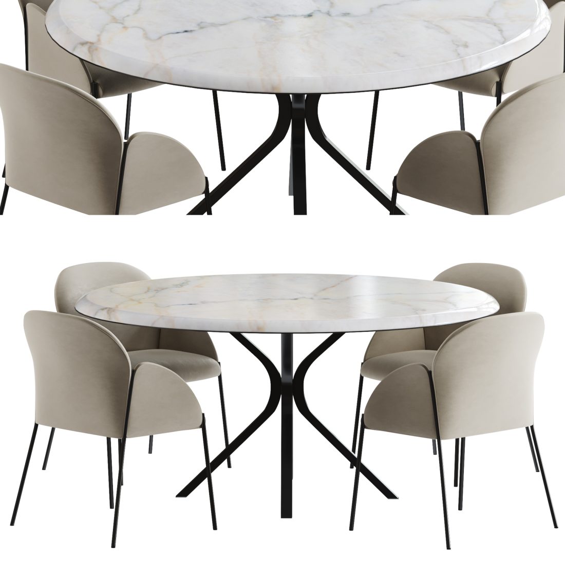 Artifort Andrea Dining Table 3D Model For Corona