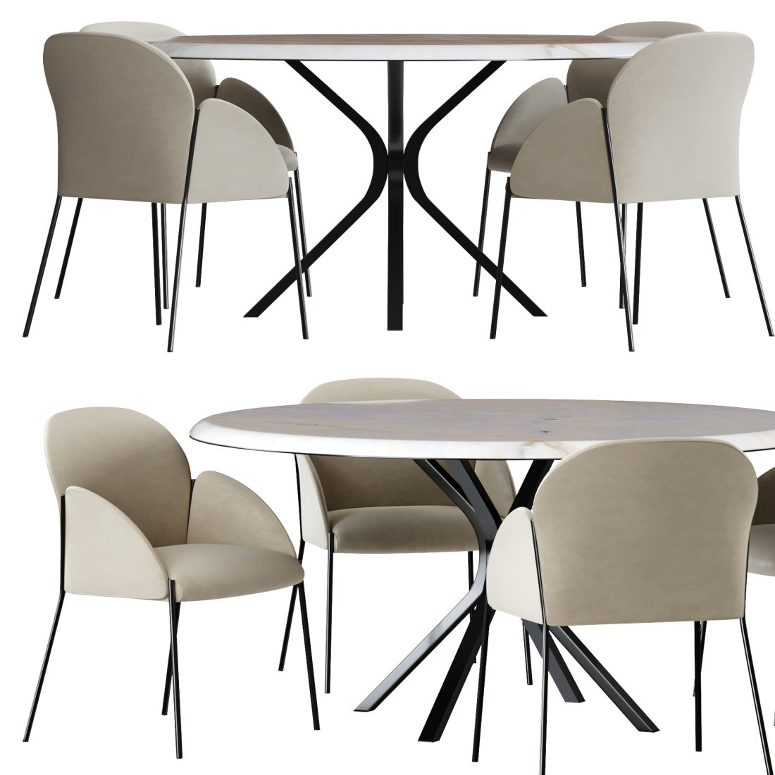 Artifort Andrea Dining Table 3D Model For Corona