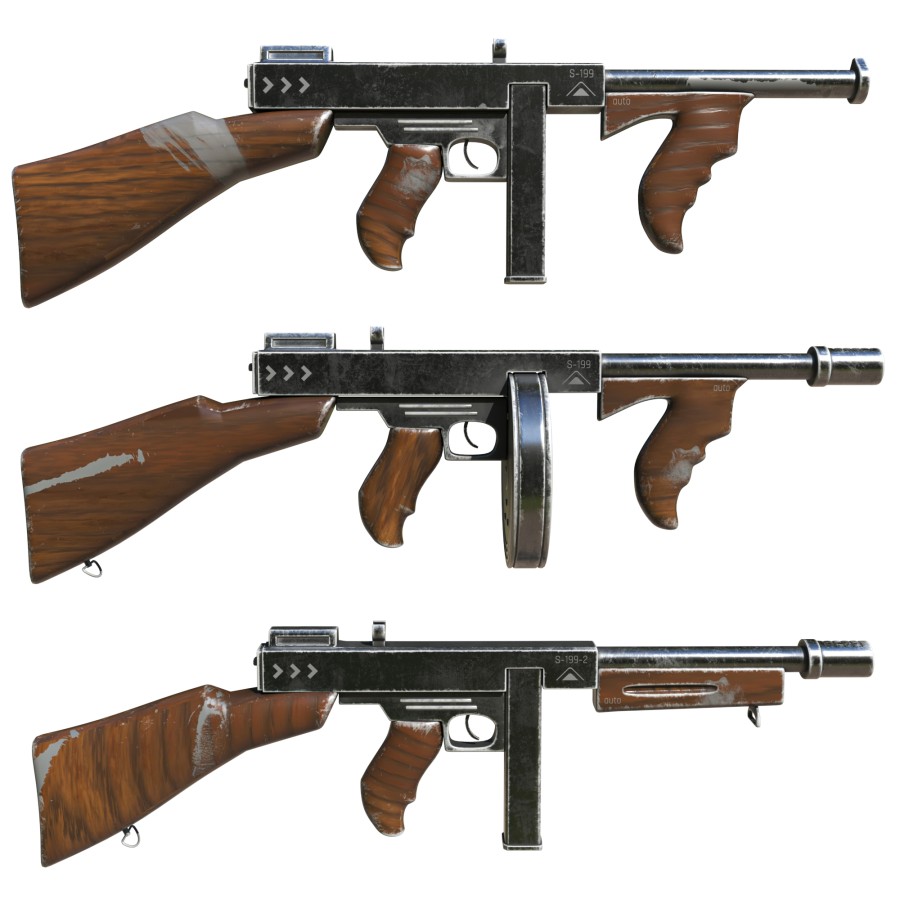 Gun Vintage Vifle - 3D Model for VRay