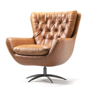 Wells Leather Swivel Armchair