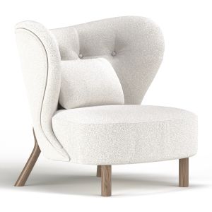 White Lamb Wool Accent Chair Wingback Chair