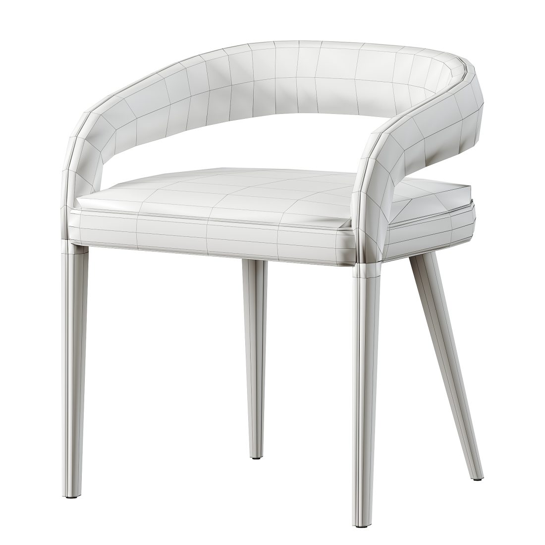 Lisette White Dining Chair - 3D Model for Corona