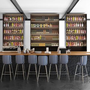 Huge Design Project Of A Pub With A Bar Counter