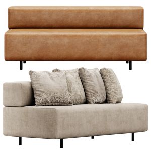 Leather Block Party Sofa By Poppin