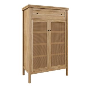 Gabin Chest Of Drawers In Solid Pine And Cane