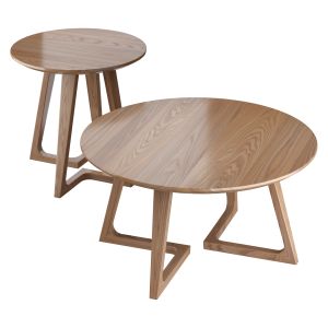 American-style Household Solid Wood Round Coffee T