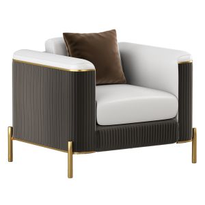 Modern Nappa Leather Upholstered Armchair