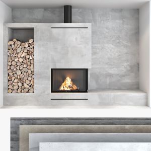 Decorative Wall With Fireplace Set 08