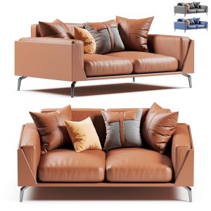 Francesca Neo-modern Genuine Leather Sofa 2 Seater