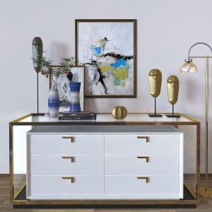 Designer Chest Of Drawers With Decor And Paintings