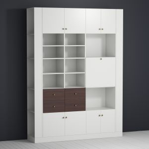 Library Cabinet With Open Shelves