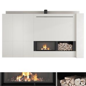 Decorative Wall With Fireplace Set 31