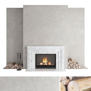 Decorative Wall With Fireplace Set 41