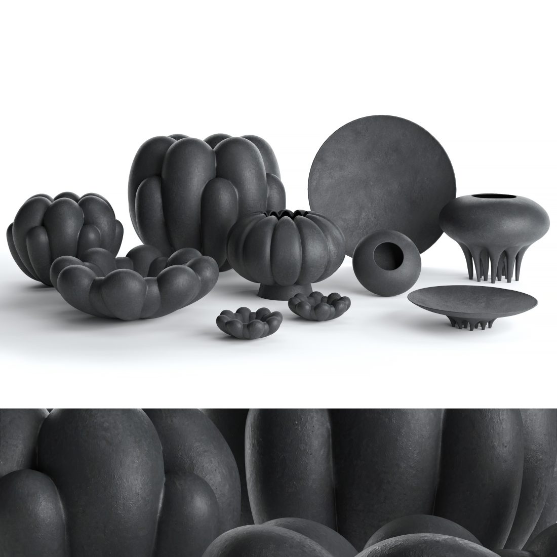 Vases 101 Copenhagen Set 01 - 3D Model for VRay, Corona