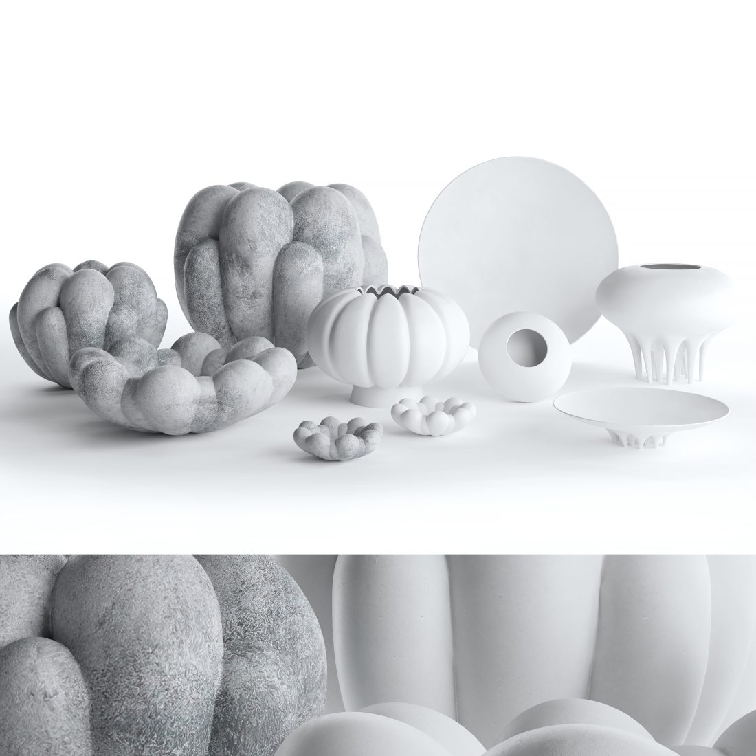 Vases 101 Copenhagen Set 01 - 3D Model for VRay, Corona