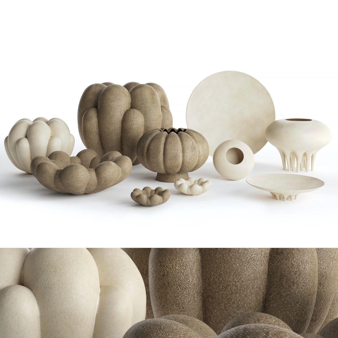Vases 101 Copenhagen Set 01 - 3D Model for VRay, Corona