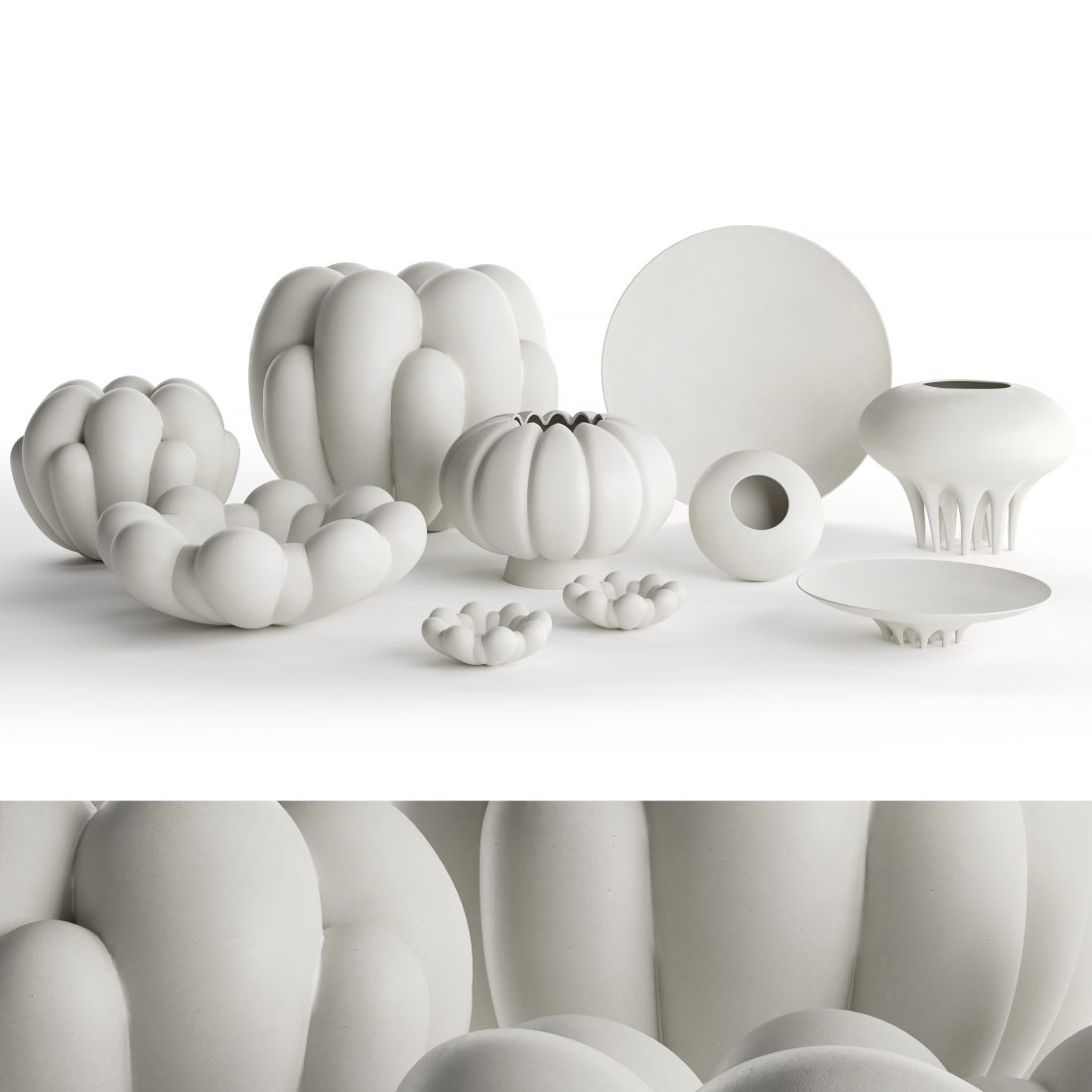 Vases 101 Copenhagen Set 01 - 3D Model for VRay, Corona