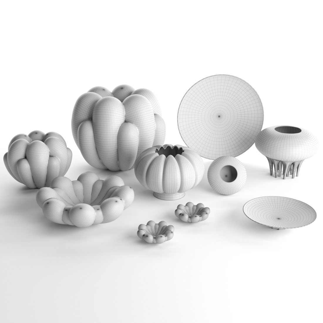 Vases 101 Copenhagen Set 01 - 3D Model for VRay, Corona