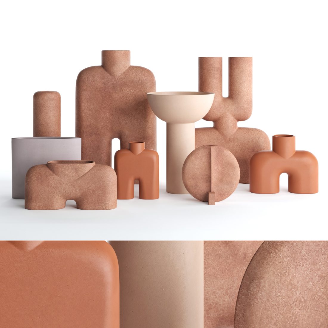 Vases 101 Copenhagen Set 02 3D Model for VRay, Corona | CGMood