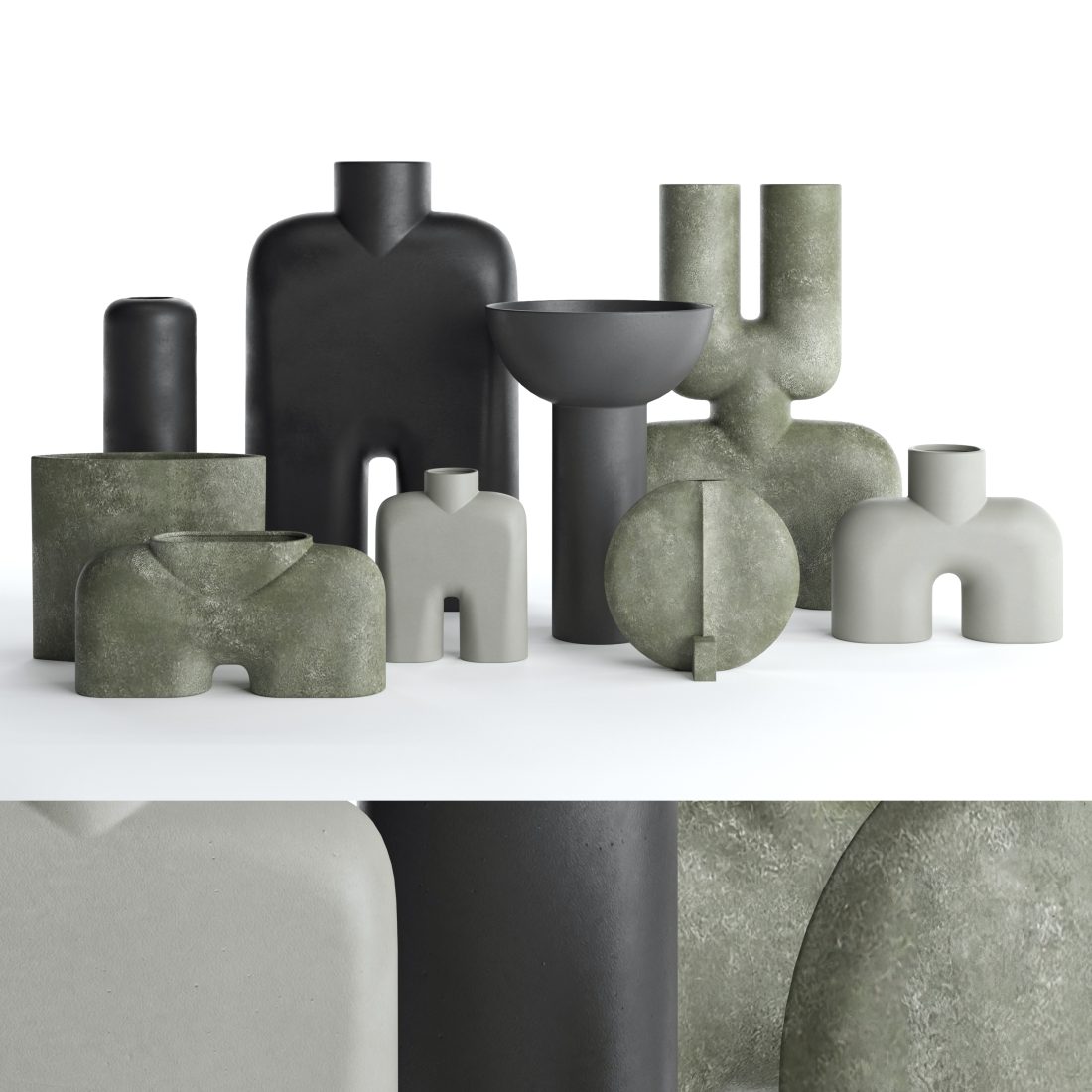Vases 101 Copenhagen Set 02 3D Model for VRay, Corona | CGMood