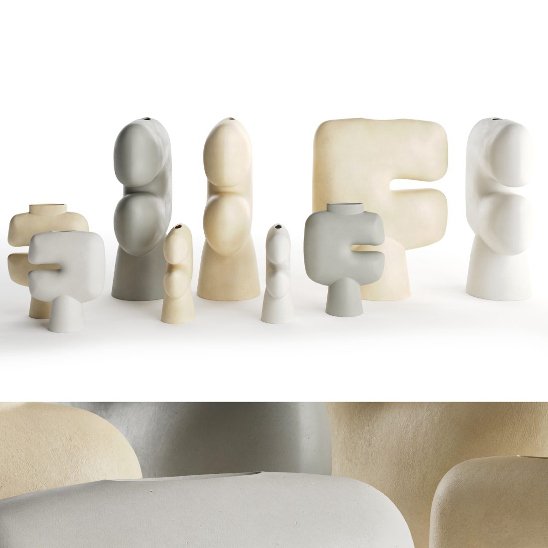 Vases 101 Copenhagen Set 03 - 3D Model for VRay, Corona