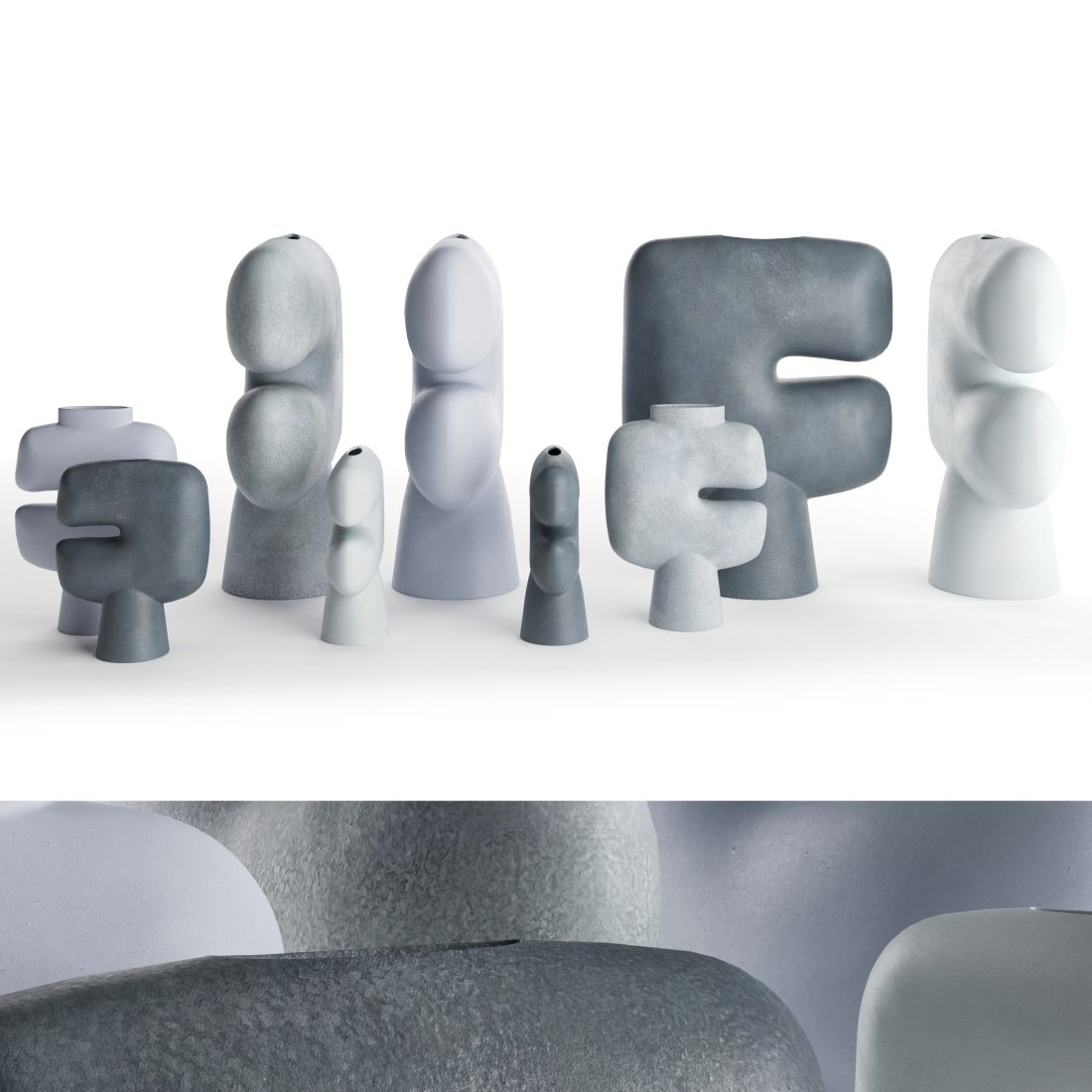 Vases 101 Copenhagen Set 03 - 3D Model for VRay, Corona