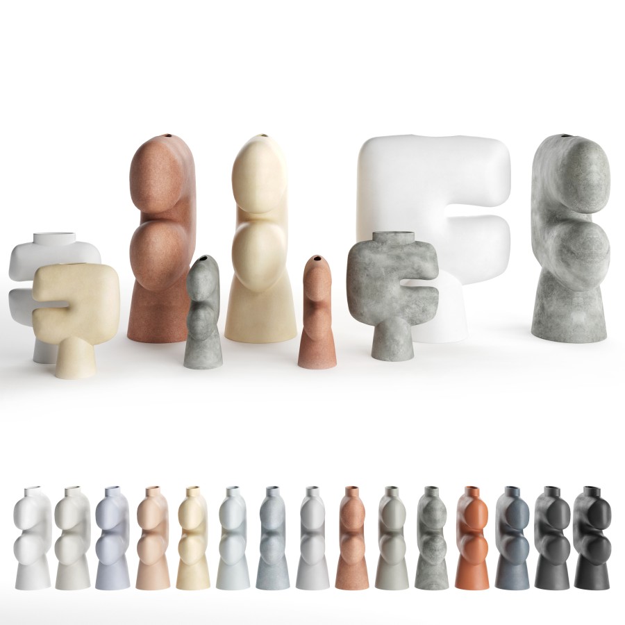 Vases 101 Copenhagen Set 03 - 3D Model for VRay, Corona