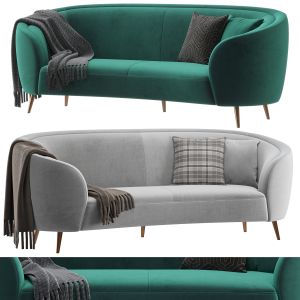 Velly Modern 92 Deep Green Velvet Sofa with Metal