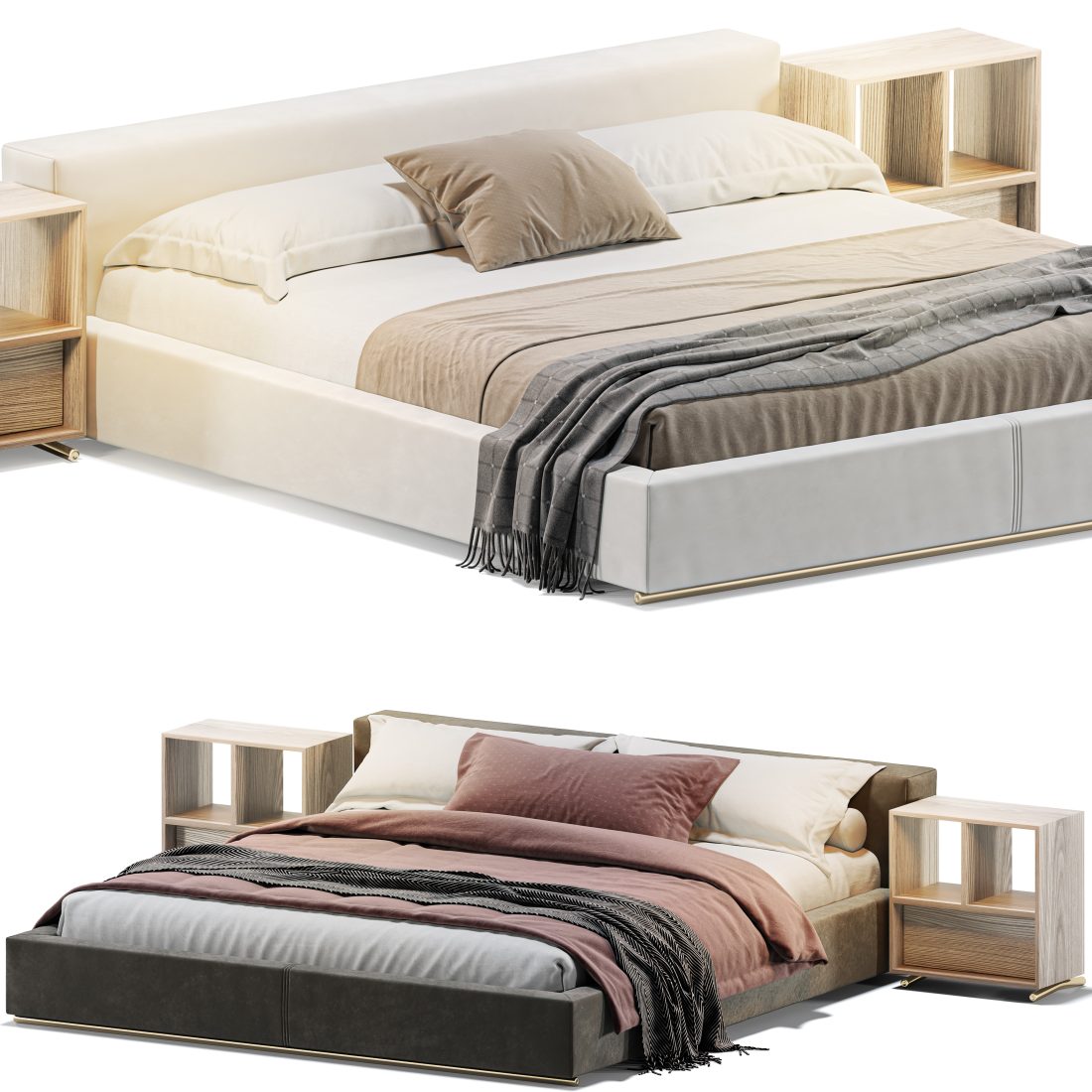 Bed Groundpiece By Flexform 3D Model for VRay, Corona | CGMood