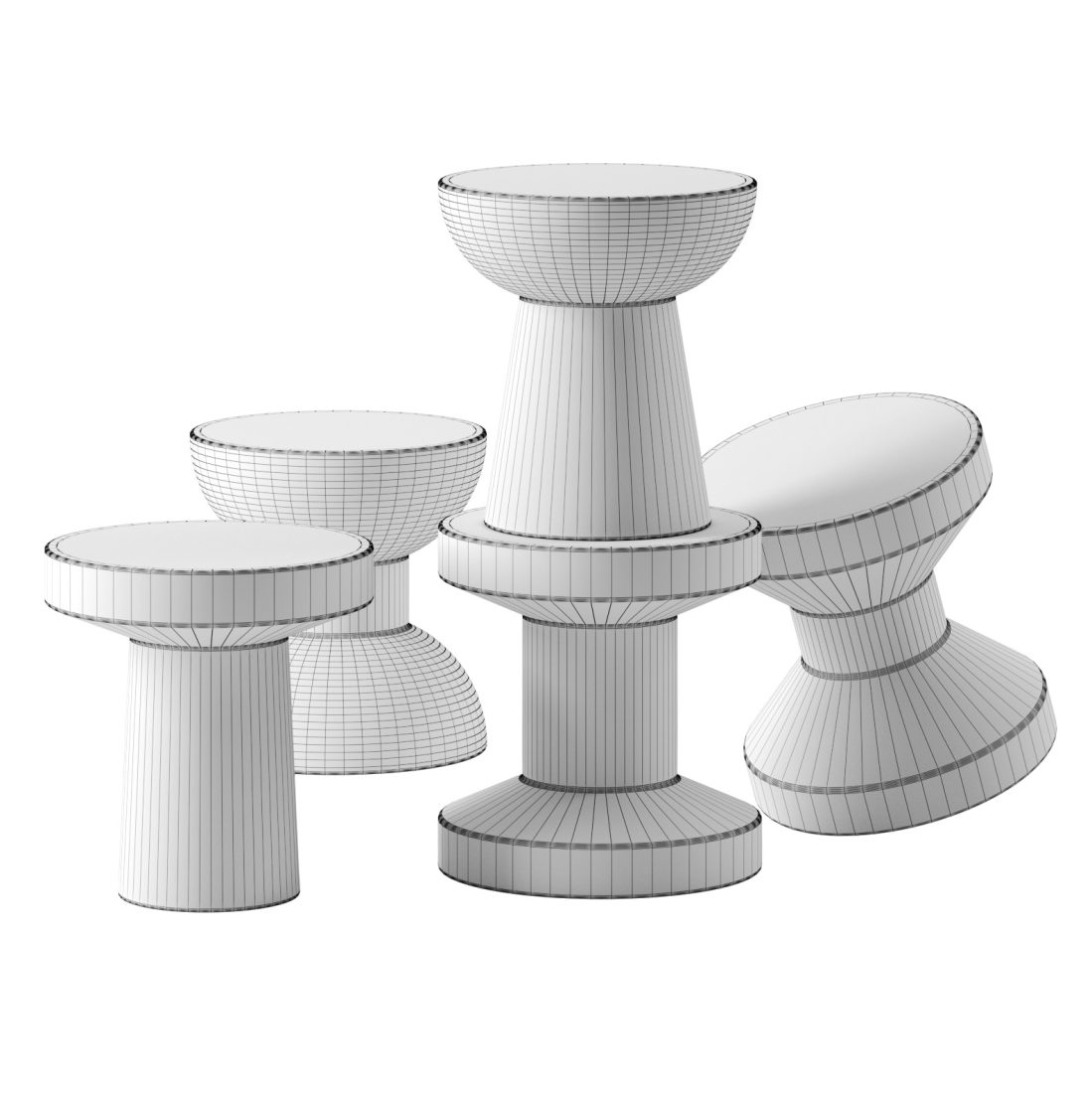 Cork Family Side Tables By Vitra 3D Model for Corona | CGMood