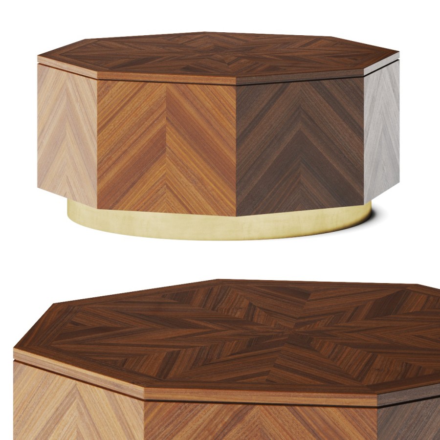 Anthropologie Quillen Marquetry Coffee Table - 3D Model for VRay, Corona