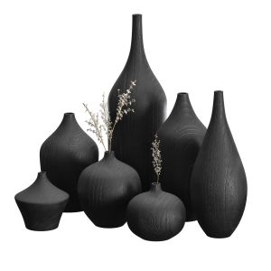 Charred Ash Bud Vases
