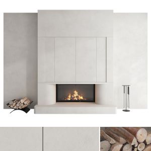 Decorative Wall with Fireplace Set 47