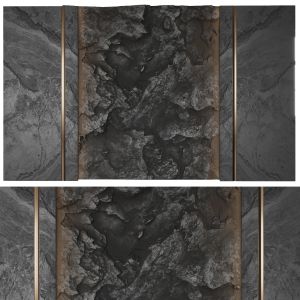 Wall Panel With A Black Rock Vray