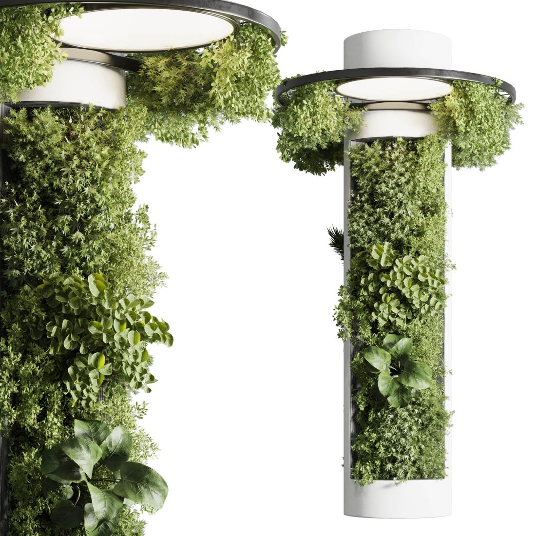 Max Column With Plants Column Plant - Pillar Plant With Ceiling Light 06 3D Model for VRay ...