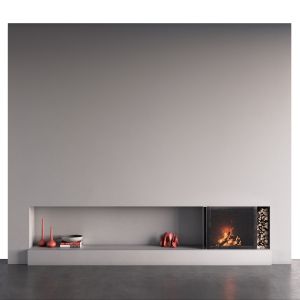 Wall With Fireplace