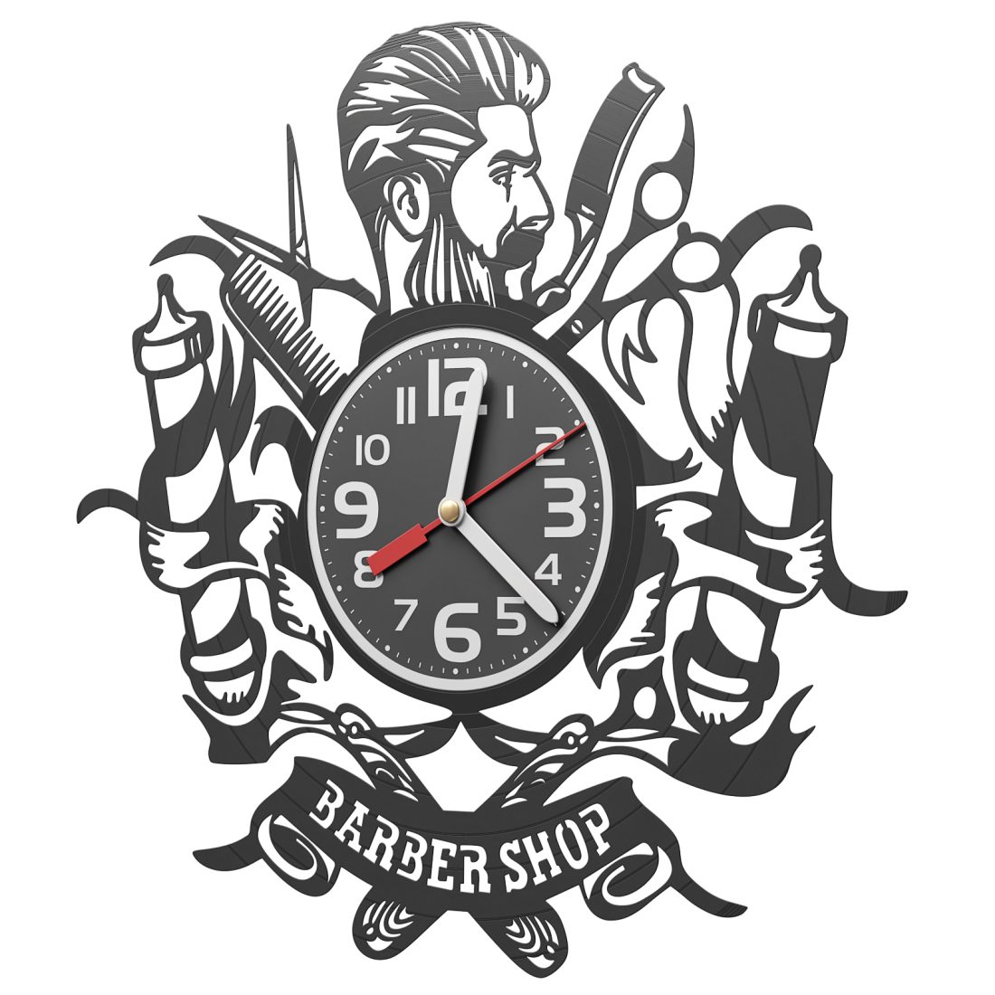 Barber Shop Clock 3D Model for VRay, Corona | CGMood