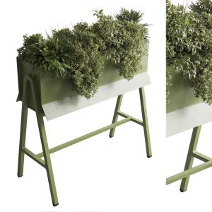 Office Plant - Metal Box Plants On Stand - Set Ind