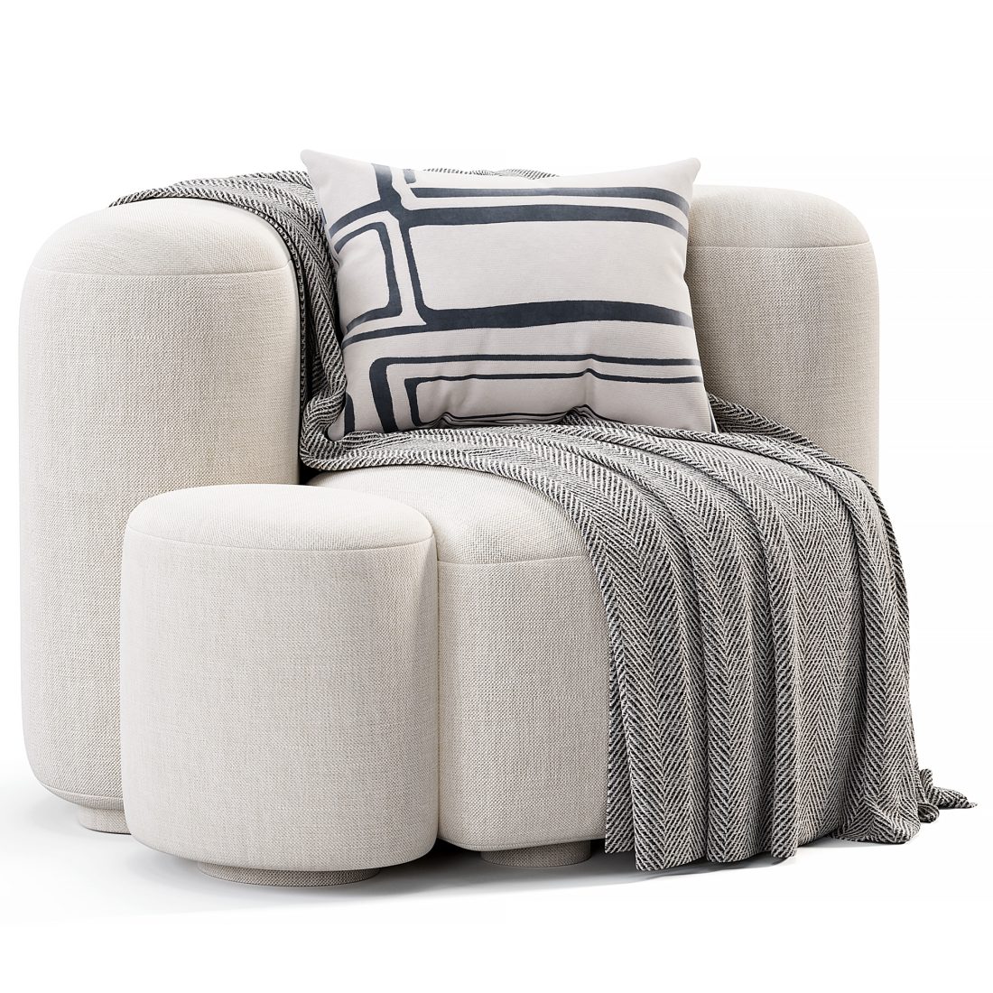 Baba Easy Chair By Gisbert Poppler - 3D Model for Corona