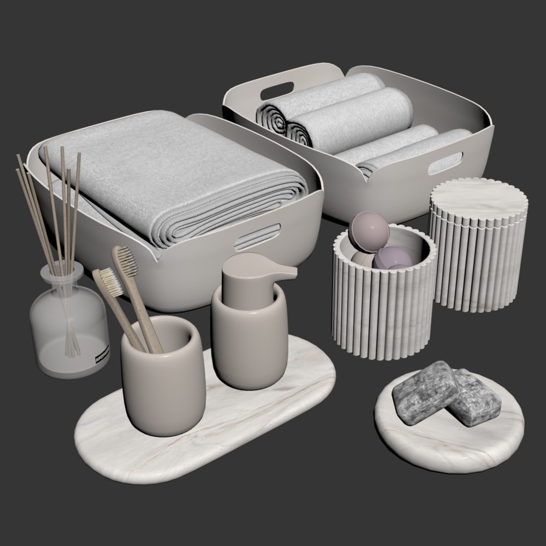Bathroom Decor 02 3D Model for VRay | CGMood