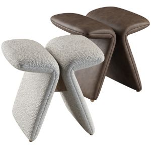 Butterfly Stool Leather And Boucle