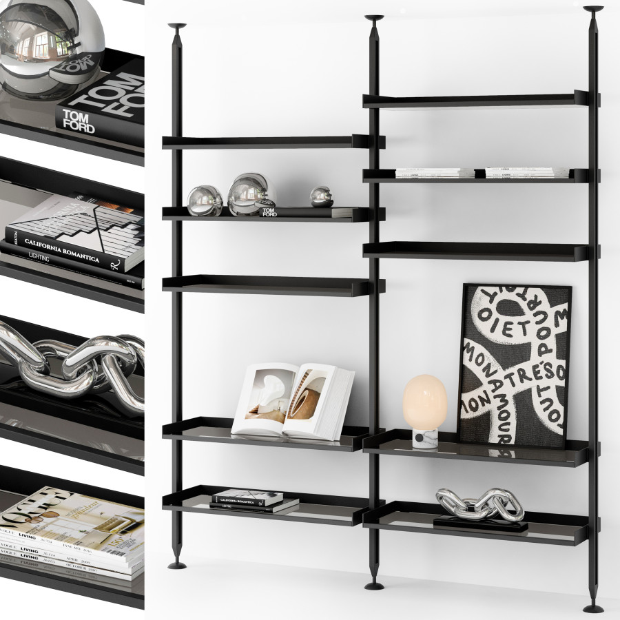 Rimadesio zenit bookcase 3d model for vray