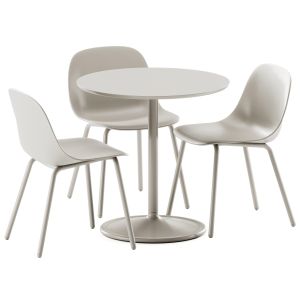 Fiber Chair And Soft Cafe Table Round By Muuto